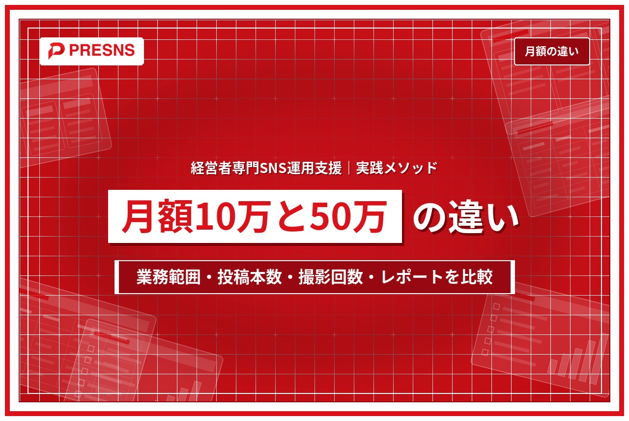 SNS運用代行の月額の違い｜10万円と50万円で何が変わるか